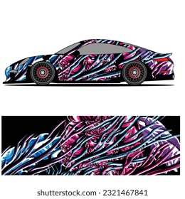 
Full wrap racing car abstract vinyl sticker graphics kit 