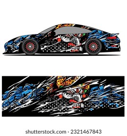 
Full wrap racing car abstract vinyl sticker graphics kit 