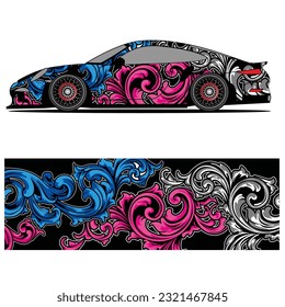 
Full wrap racing car abstract vinyl sticker graphics kit 