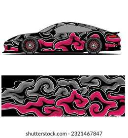 
Full wrap racing car abstract vinyl sticker graphics kit 