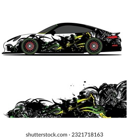 
Full wrap racing car abstract vinyl sticker graphics kit 