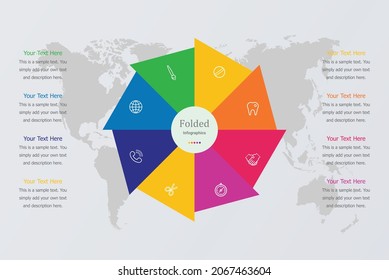 Full Year Timeline Infographic With Folded Paper Style And Circular Element 8