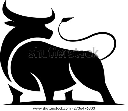 fullbody of bull logo, simple and clean