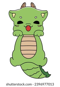 A full-body illustration of a dragon in a pose that looks like it's about to climb on top of you