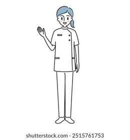 Full-body illustration of a nurse giving directions