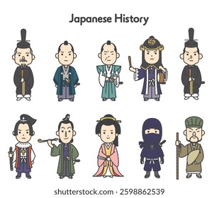 Full-body illustrations of people from Japanese history - Edo period