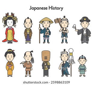 Full-body illustrations of people from Japanese history - Edo period