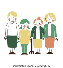 Full-body portrait of a person_female family set