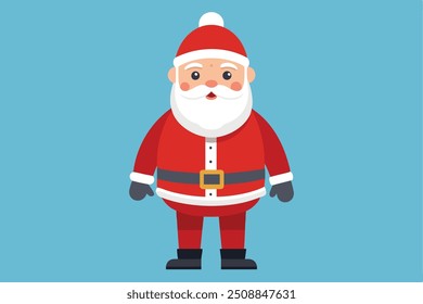 Full-body Santa Claus illustration perfect for festive Christmas designs and holiday decorations.