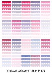 Fullbox headers for planners,scrapbooks,agendas,notebooks etc.Ombre vector design.Graphic digital  resources