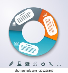 Fullcolor banners as a an element of the circles for infographics. Template for your design. Vector illustration