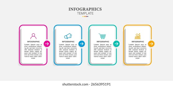 Full-color business label Infographic template.
