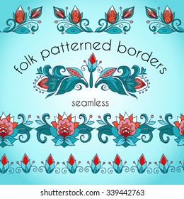 Full-color floral borders.Vector template for printing  invitations,greeting cards and tattoo .