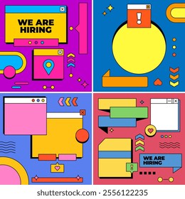 fullcolor style media social template pop art