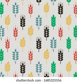 Fullcolor wheat pattern background vector