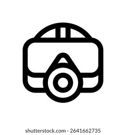  Full-face diving mask. Editable stroke vector icon.