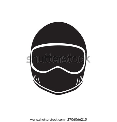 Fullface helmet with visor, racing vector. Full-face helmet with visor for motorsport, racing and protective gear branding. Layered EPS or PNG, scalable.