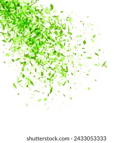 A full-frame background of vibrant green confetti shards, conveying a sense of festivity, growth, and natural energy, ideal for eco-friendly and celebratory themes.