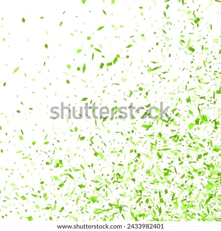 A full-frame background of vibrant green confetti shards, conveying a sense of festivity, growth, and natural energy, ideal for eco-friendly and celebratory themes.
