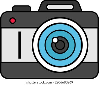 Full-frame Dslr Cam Vector Color Icon Design, Ensemble And In Vogue Symbol, Clothing And Outfits Sign, Fashion Show And Exhibition Stock Illustration, Camera For High Fashion Photography Concept