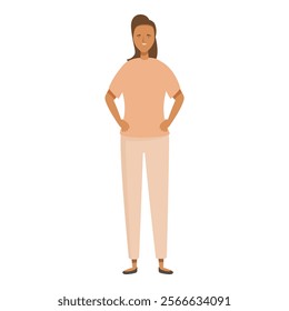 Fulllength illustration of a confident woman standing with her hands on her hips