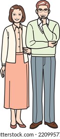 Retrato completo de una pareja amigable de mayores