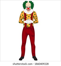 
Full-length scary clown. Vector illustration