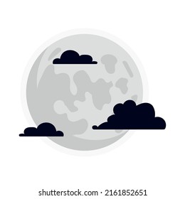 fullmoon and clouds night icon