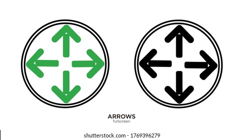 Fullscreen arrow vector illustration lineal color and filled design