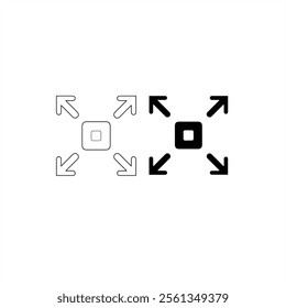 Fullscreen button in black and white colors