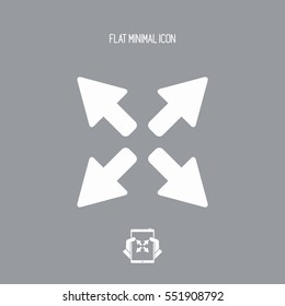 Fullscreen enlarge button - Vector flat icon