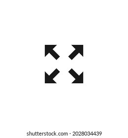 fullscreen expand black icon isolated white background, for web, app, and presentation 
