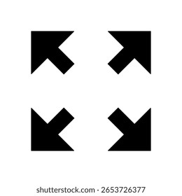 Fullscreen icon. Black vector illustration.