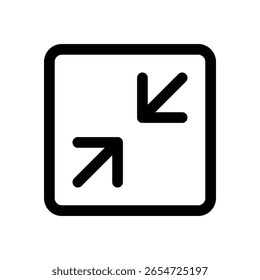 Icono de pantalla completa. Ilustración vectorial negra.