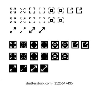 Fullscreen Icon Design Vector Symbol Set Expand Maximize Screen