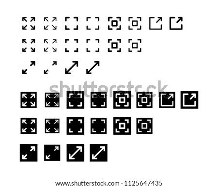 Fullscreen Icon Design Vector Symbol Set Expand Maximize Screen