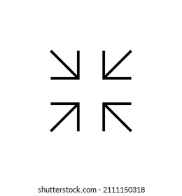 Fullscreen Icon. Expand to full screen sign and symbol. Arrows symbol