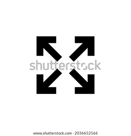 Fullscreen Icon. Expand to full screen sign and symbol. Arrows symbol