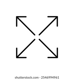 Fullscreen icon linear logo isolated