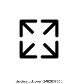 Diseño de logotipo de icono de pantalla completa. Símbolo y símbolo de Expandir a pantalla completa. Símbolo de flechas