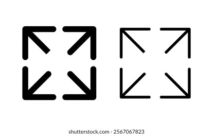 Fullscreen Icon logo design. Expand to full screen sign and symbol. Arrows symbol