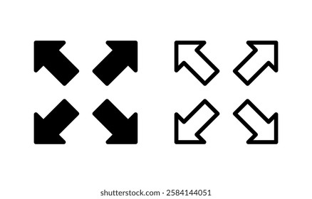 Fullscreen Icon logo design. Expand to full screen sign and symbol. Arrows symbol