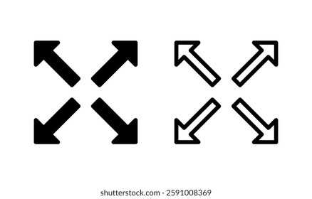 Fullscreen Icon logo design. Expand to full screen sign and symbol. Arrows symbol