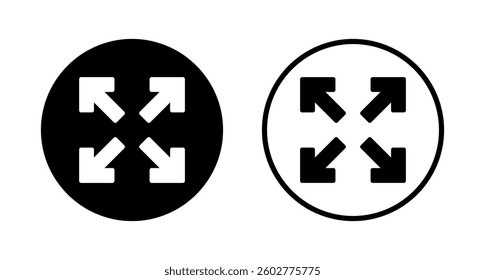 Fullscreen Icon logo design. Expand to full screen sign and symbol. Arrows symbol