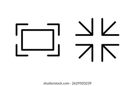 Fullscreen Icon logo design. Expand to full screen sign and symbol. Arrows symbol
