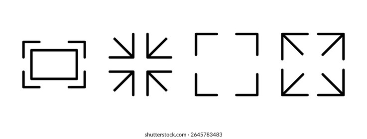 Fullscreen Icon logo design. Expand to full screen sign and symbol. Arrows symbol