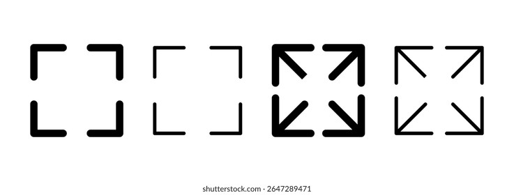 Fullscreen Icon logo design. Expand to full screen sign and symbol. Arrows symbol