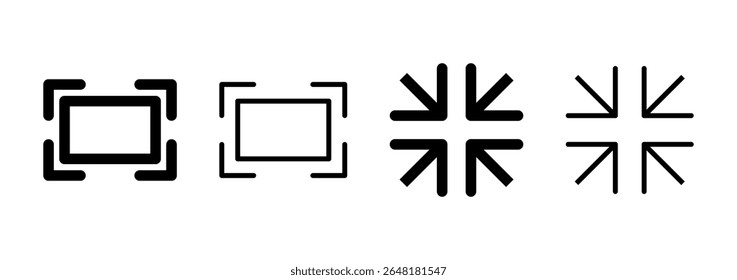 Fullscreen Icon logo design. Expand to full screen sign and symbol. Arrows symbol
