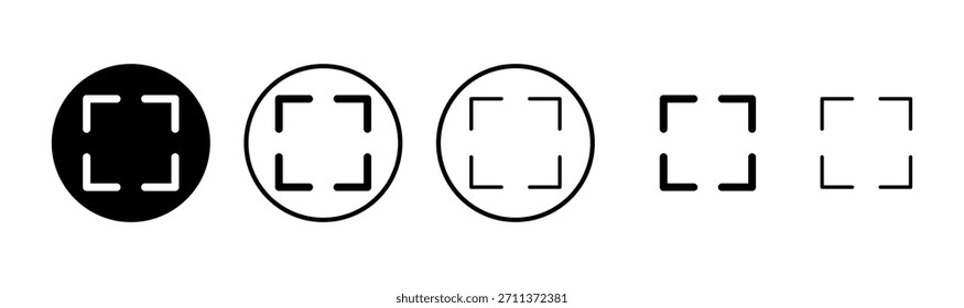 Vollbild Icon Logo Design. Erweitern Sie auf das Vollbildzeichen und -symbol. Pfeilsymbol