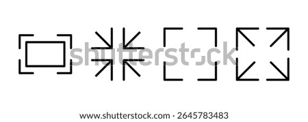 Fullscreen Icon logo design. Expand to full screen sign and symbol. Arrows symbol